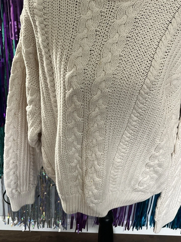 Suéter John Ashford Para Hombres X-Grande Marfil Crema Grueso Heritage Cable Tejido Abuelo Foto 3 de 4