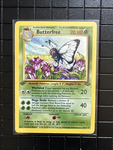 Pokemon Karten: Dschungel 1. Edition Uncommon: Butterfrei 33/64