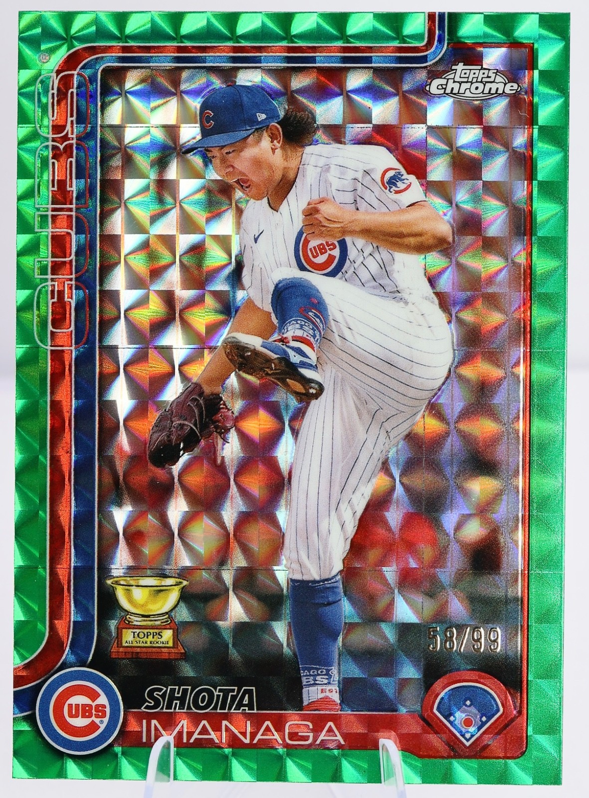2025 Topps Chrome SHOTA IMANAGA Green Geometric Refractor #149 /99 Cubs