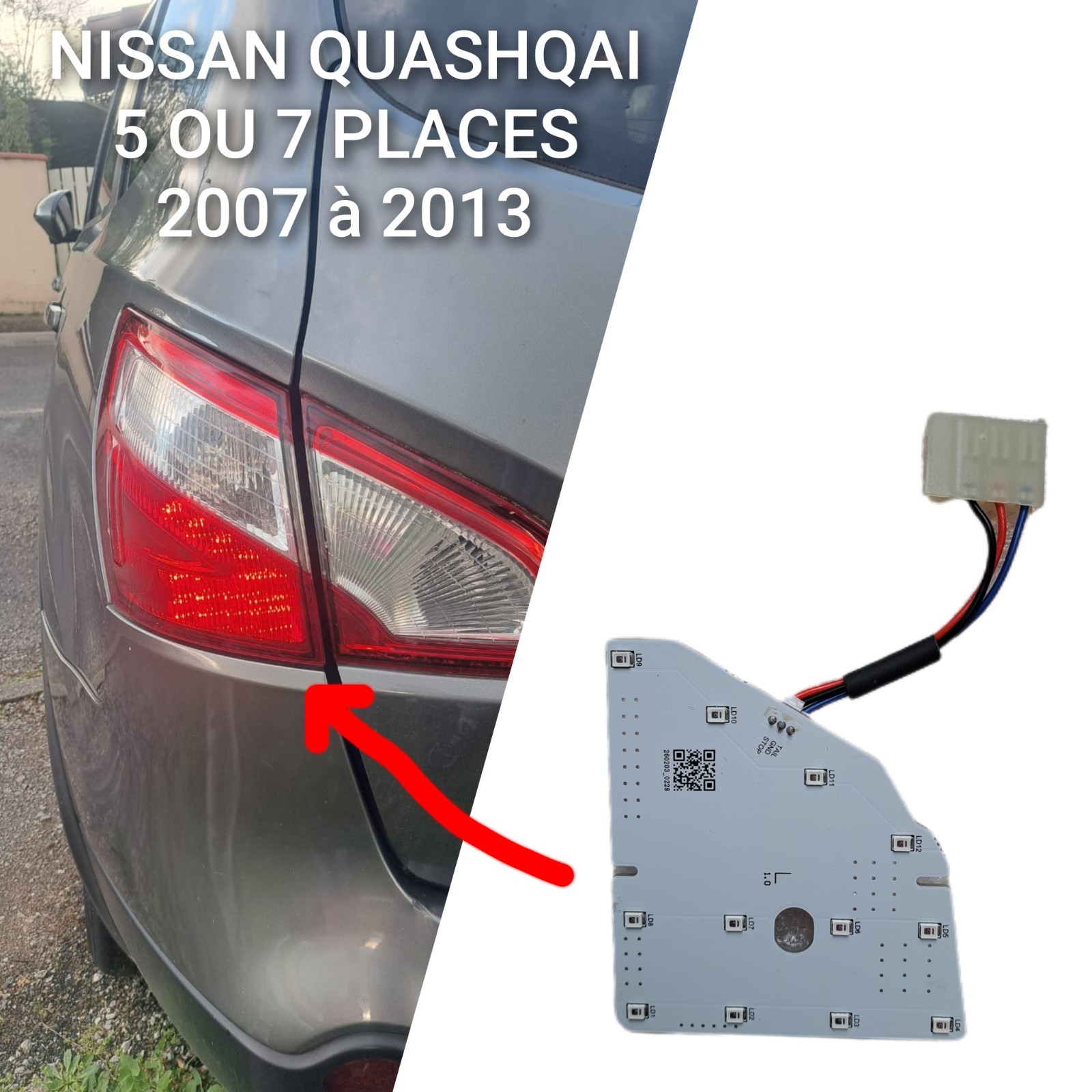 Feu arrière gauche Nissan Qashqai J10 réparer phare cassé contrôle technique 2007-2013