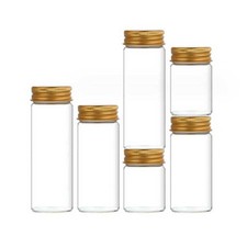 Luxury 5ml - 200ml Empty Transparent Glass Storage Bottle w/ Gold Aluminum Cap B