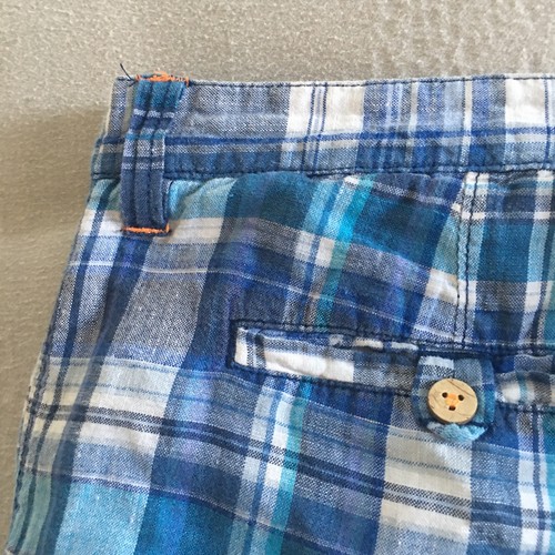 Tommy Bahama Linen Reversible Chino Shorts Men’s Size 42x 8 inseam Plaid/Blue - Picture 15 of 20