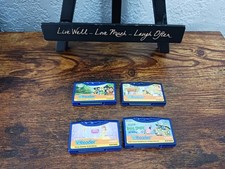 Lot of 4 VTech V Reader Learning Games Cartridges SpongeBob Disney Tinker Bell