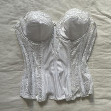Y2K White Lace Satin Bustier Corset Top Coquette Bridal Romantic Style