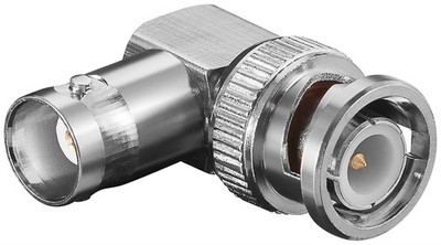 goobay BNC Winkelstecker auf Kupplung mit goldkontakten