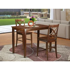 Dining Counter Height Set- High Table And Dining Chairs