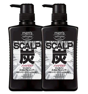 Kose Softymo Men Scalp Charcoal Shampoo Bottle 550ml   Made in Japan