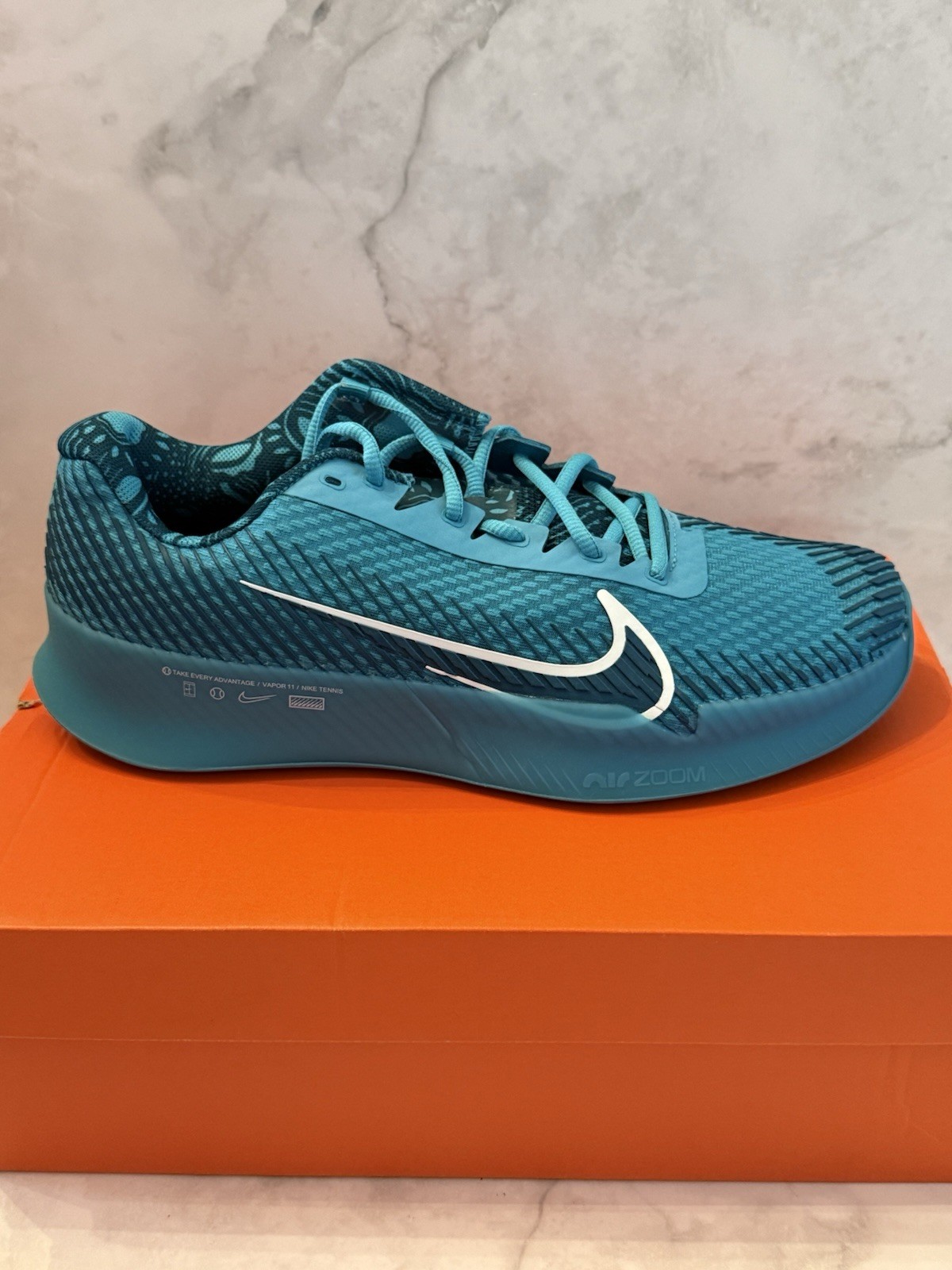 Nike Court Air Zoom Vapor 11 HC Tennis Shoes Teal DR6966-300 Men’s Size 10 US