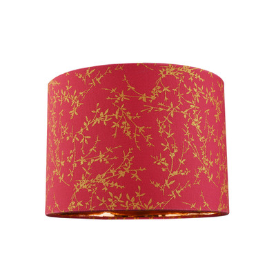 Moderner burgunderroter Baumwollstoff 10'' Lampenschirm mit Kupferfolie Blumendekorati...