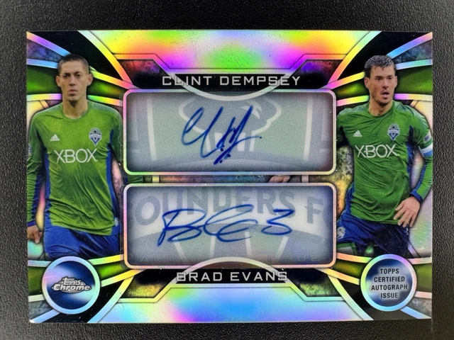 2014 Topps Chrome Clint Dempsey / Brad Evans One-Two Autogramm /25 Sounders USMNT