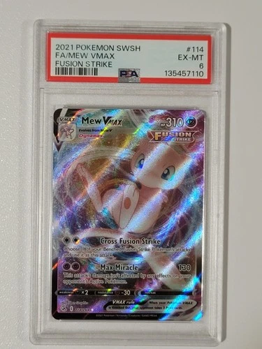 2021 Pokemon Sword & Shield Fusion Strike #114 Mew Vmax PSA 6