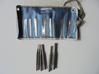 Vintage Mayhew Tools 480 Kit Knurled Drive Pin Punch Set Incomplete 6 pc