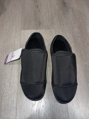 Silverts Extra Wide Womens Comfort Steps Shoes Black Slip Resistant Size 10X 2E