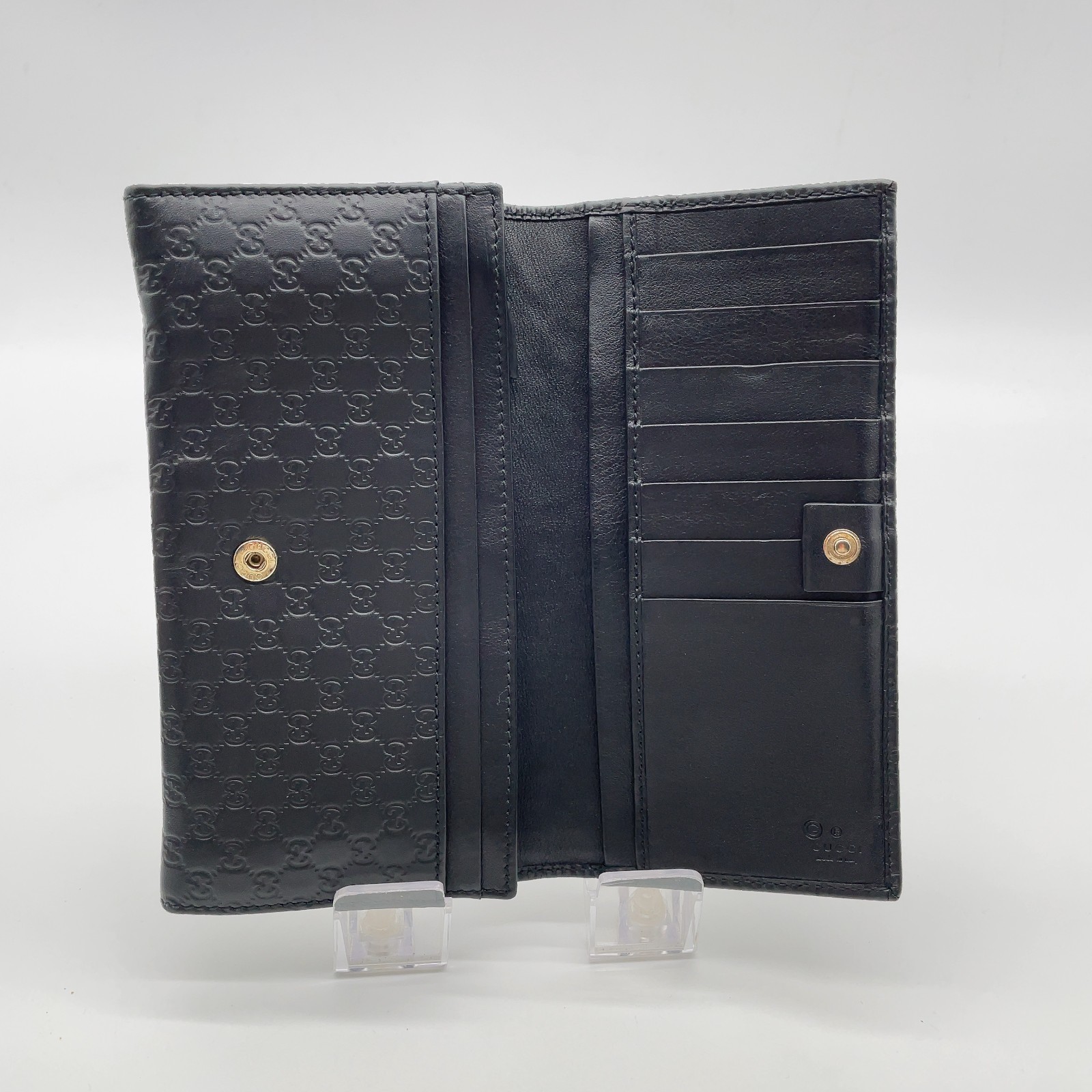 Auth Gucci GG Interlocking G /Micro guccissima wa… - image 9