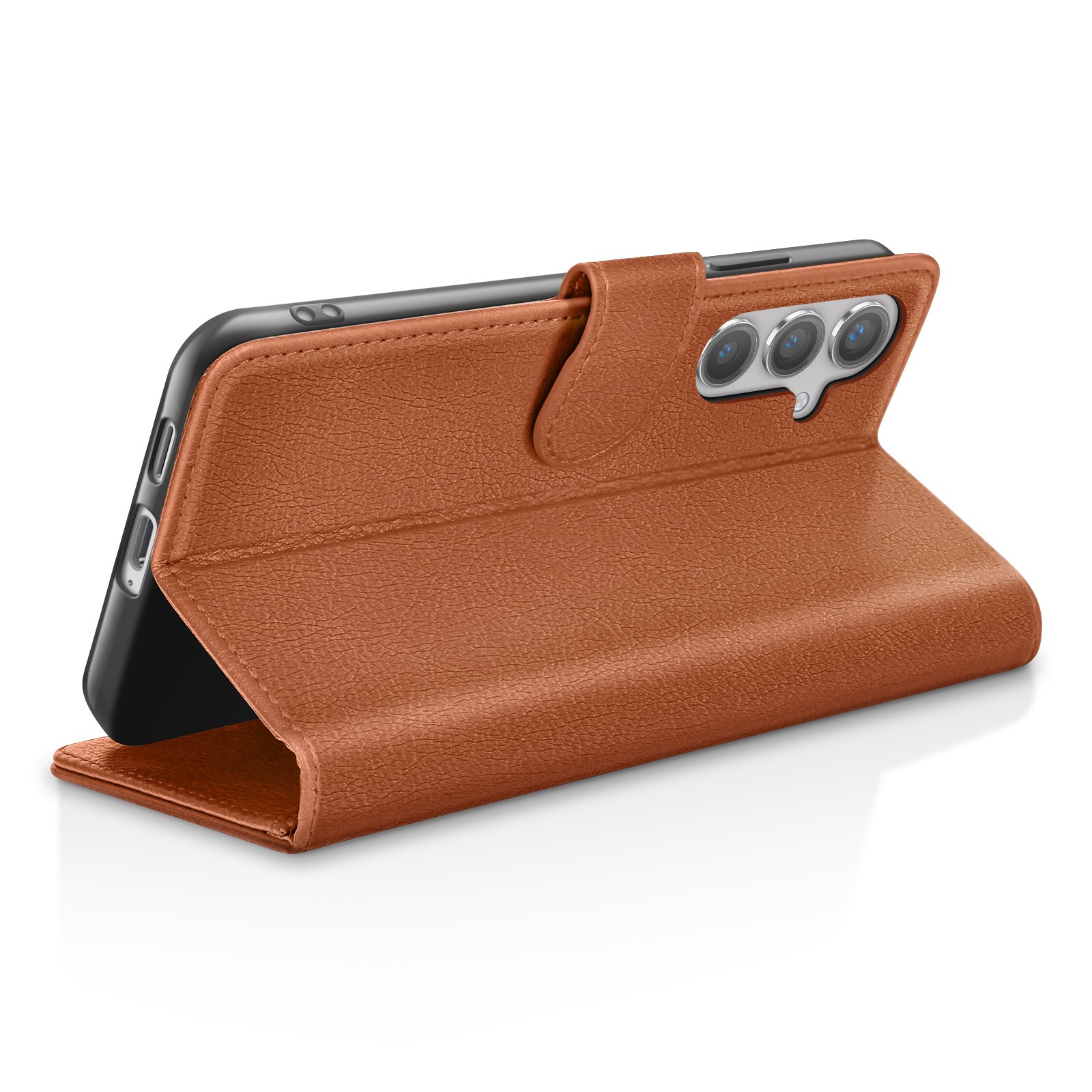 Étui portefeuille Galaxy S24 Plus marron avec support
