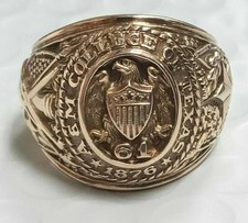 Men's A & M College Of Texas Aggie Ring 14k Yellow Gold Plated Without-Stone