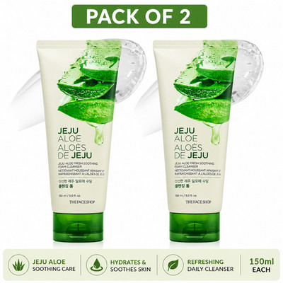 The Face Shop Jeju Aloe Foam Cleanser 150ml 2er Pack Hydrating Face Wash