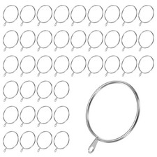 40-Pack Silver Curtain Rings W Eyelet, 2 Inch I D Metal Rings for Curtain Rods