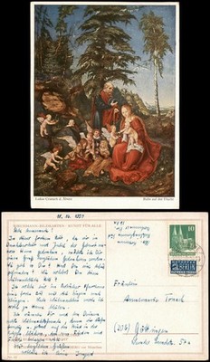 Postcard Lukas Cranach, peace on the run 1950