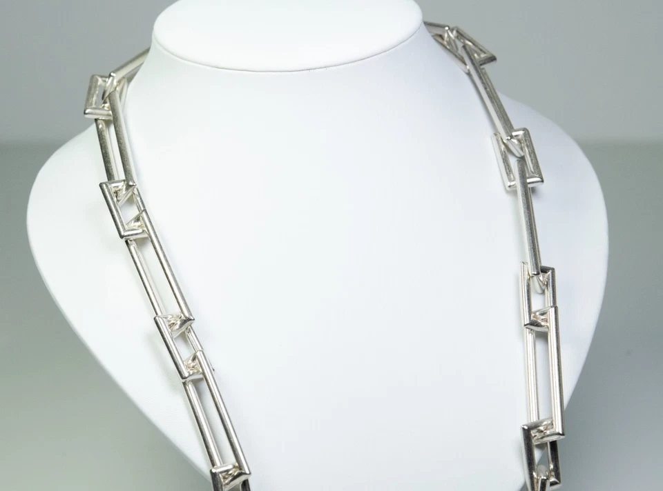 925 Argento - Collana Vintage Designer - 71 Cm - Fatto A Mano - Immagine 2 di 4