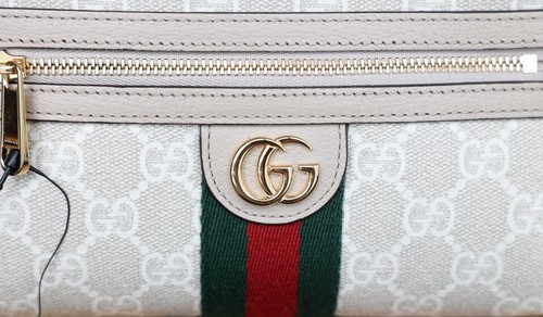 GUCCI Ophidia GG Supreme Mini Shoulder Bag canvas leather Beige White NEW women - Picture 3 of 5