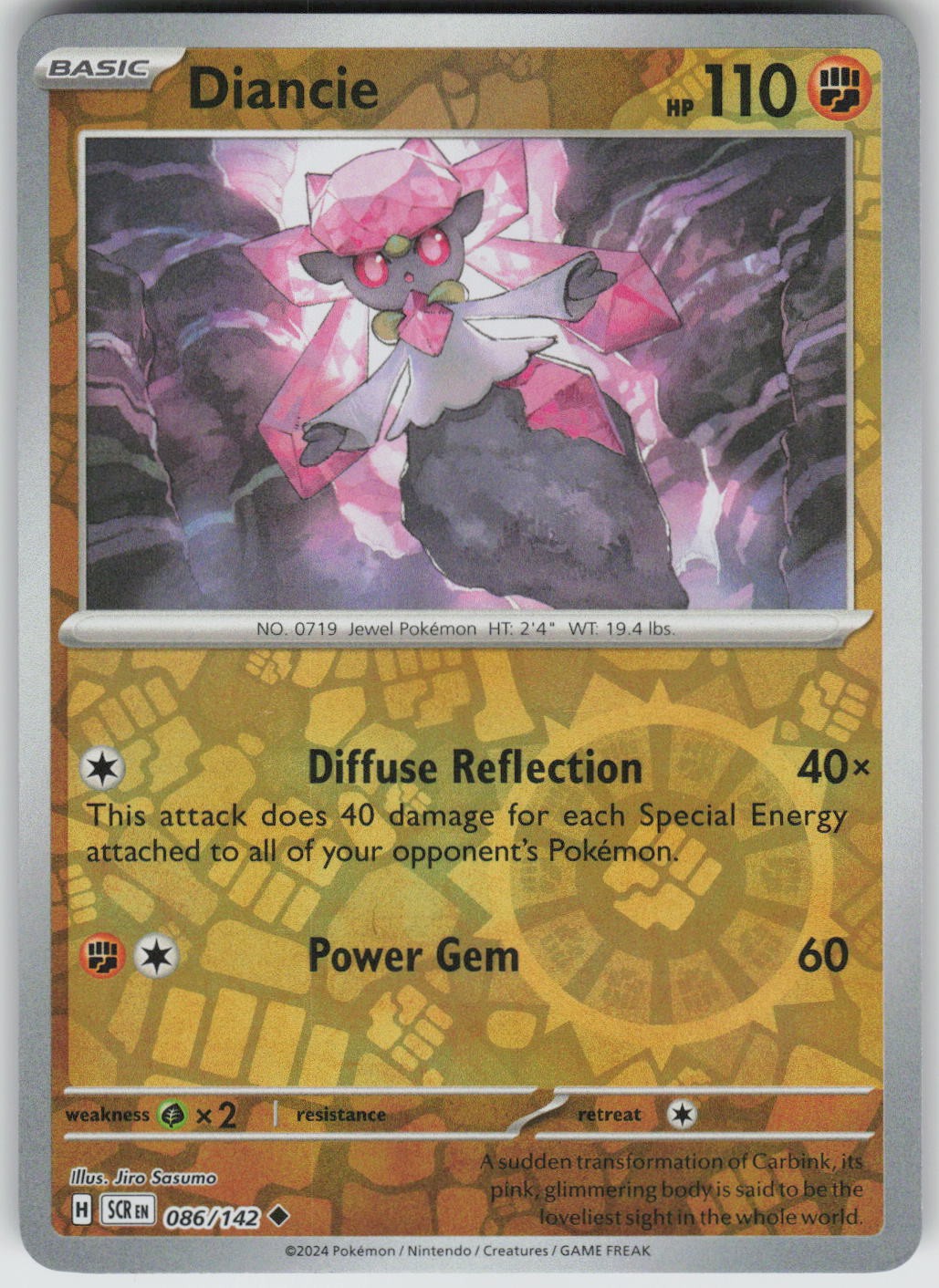Diancie Reverse Holo SV07: Stellar Crown 086/142 LP-NM