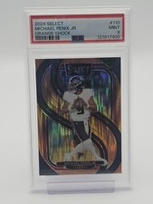 MICHAEL PENIX JR 2024 SELECT ORANGE SHOCK ROOKIE /399 #110 FALCONS PSA 9 Q4444