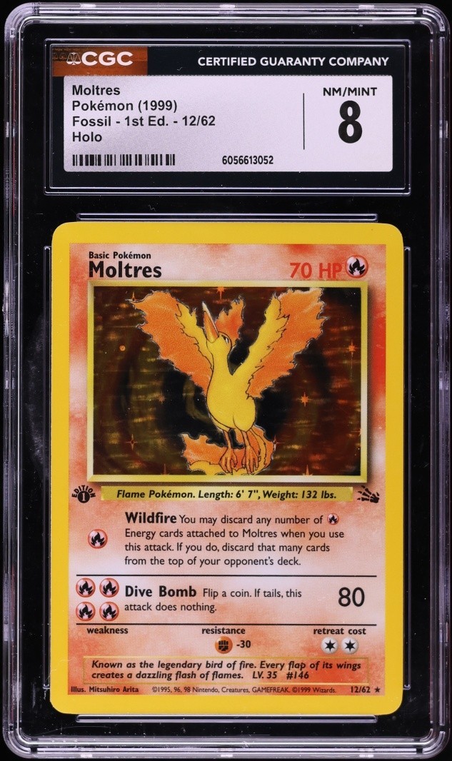 1999 moltres pokemon card Pokemon Fossil Holo Rare Moltres [CGC