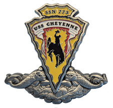 US Navy USS Cheyenne SSN773 submarine challenge coin 2"  201