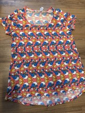 Lularoe Donald Duck Disney Peach Shirt Women's Size Medium High/Low EUC