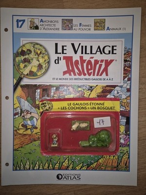 Gallier erstaunt + Schweine + Bleifigur Neu Atlas 2005 Dorf Asterix Nr. 17