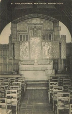 Postcard Interior St Paul's Church New Haven Connecticut Artvue