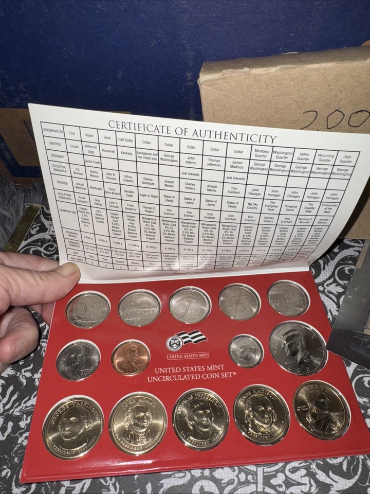 2007 United States P D Mints Brilliant Uncirculated Coin Set 28 Piece OGP COA - Image 2 of 3