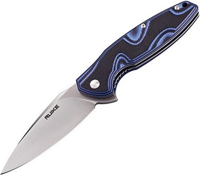 Ruike Fang Linerlock Blue/Black G10 Handle 3.5'' Folding Pocket Knife - RKEP105Q