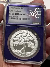 2025 4€ Croatia S4E King Tomislav 1oz Fine Silver Coin NGC PF68 Ultra Cameo