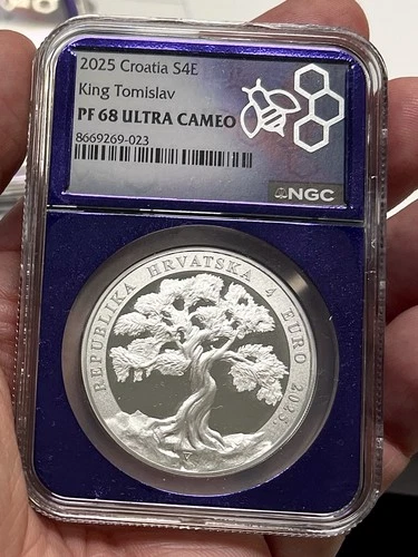 2025 4€ Croatia S4E King Tomislav 1oz Fine Silver Coin NGC PF68 Ultra Cameo