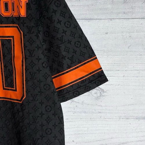Auth Louis Vuitton Virgil Abloh Monogram Sporty V-Neck Jersey Black Size L - Picture 16 of 19