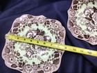 SPODE ARCHIVE BRITISH FLOWER POPPY fancy square PLATES mint brown NEW set of 2! — photo 4