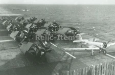 WW2 Picture Photo Aircrafts Texan & Wildcats on deck of USS Sable 1944 2284