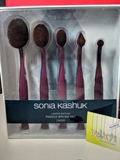 SONIA KASHUK Limited Edition PADDLE Brush Set 5 pc NEW SEALED Oval - Round