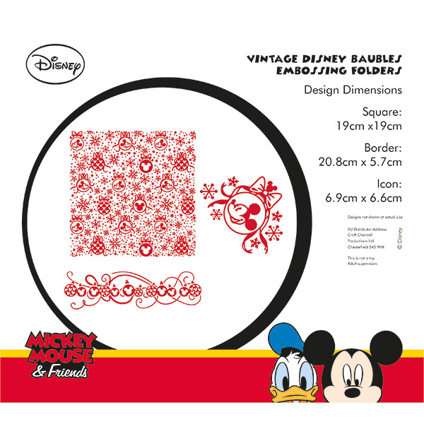 Disney BAUBLES EMBOSSING FOLDER From the Vintage Mickey Mouse & Friends Range
