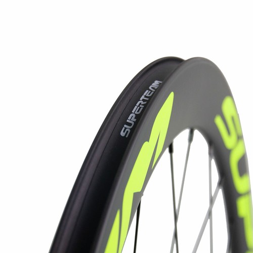 SUPERTEAM Cyclocross Bicicleta Clincher Juego de Ruedas de Carbono 50 mm Freno de Disco Rueda de Bicicleta - Imagen 10 de 11