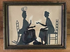 Francine Rare Antique 19thC Silhouette Women American Folk Primitive Cut Out
