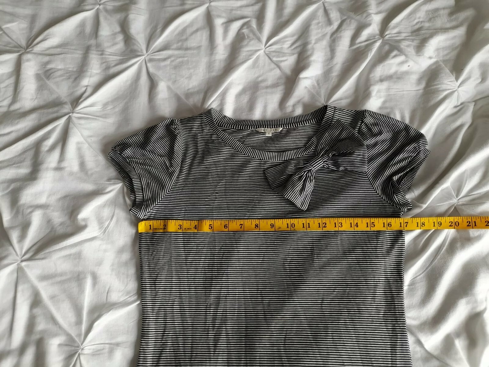 Kew Jigsaw Black & White Jersey Stripe Bow T Shirt To… Gem