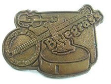 Vintage Blue Grass Bluegrass Banjo Guitar Belt Buckle 22817