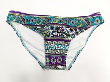 New NWT Next Womens Paisley Print Purple Blue Bikini Bottom Swimsuit
