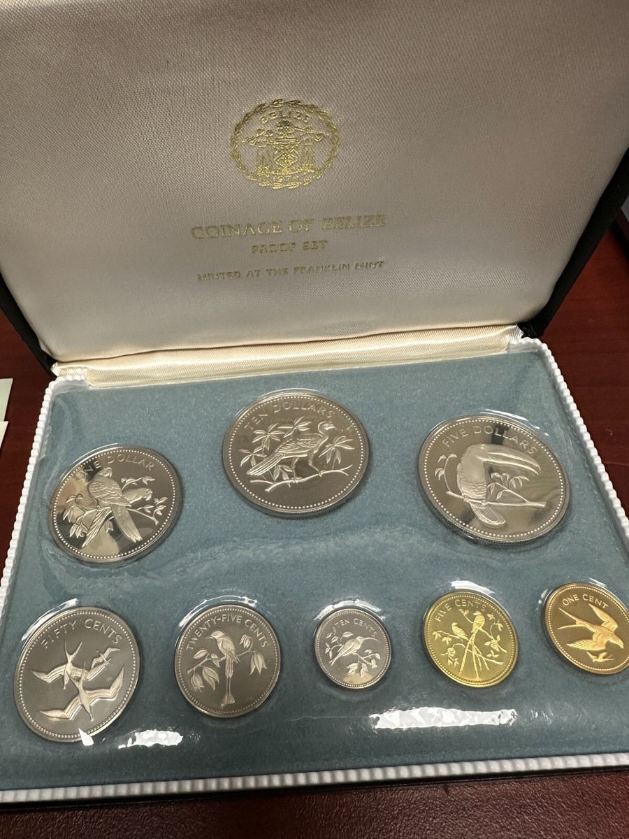 1974 Franklin Mint Coinage of Belize Proof Set Copper Nickel 8