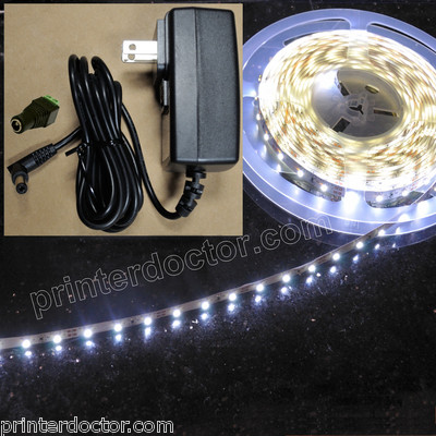 8' Pure Neutral White UL listed LED strip light 5000K + 12v power supply US RA90
