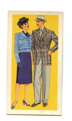 Brooke Bond Tea Card - British Costume Collectable Card #48 Day Clothes 1947 (8)