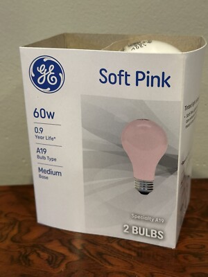 GE Specialty/Decorative - 60w -  Pink  - Light Bulb - 1 Pack/2 Bulbs